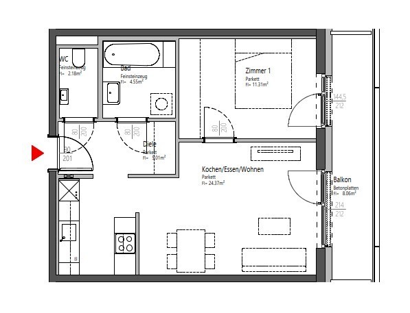 2-Zimmer-Wohnung in Graz 8020 zu mieten!