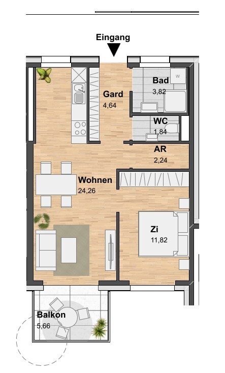 2-Zimmer-Wohnung - 1.Monat mietfrei - mit Balkon - 8020 Graz- zu mieten!