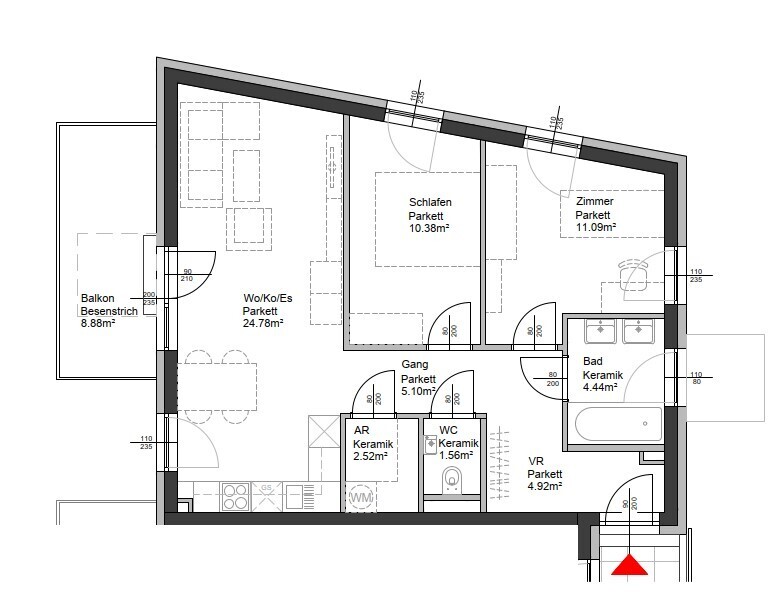 Tolle 3-Zimmer-Wohnung mit Balkon in 8053 Graz zu mieten